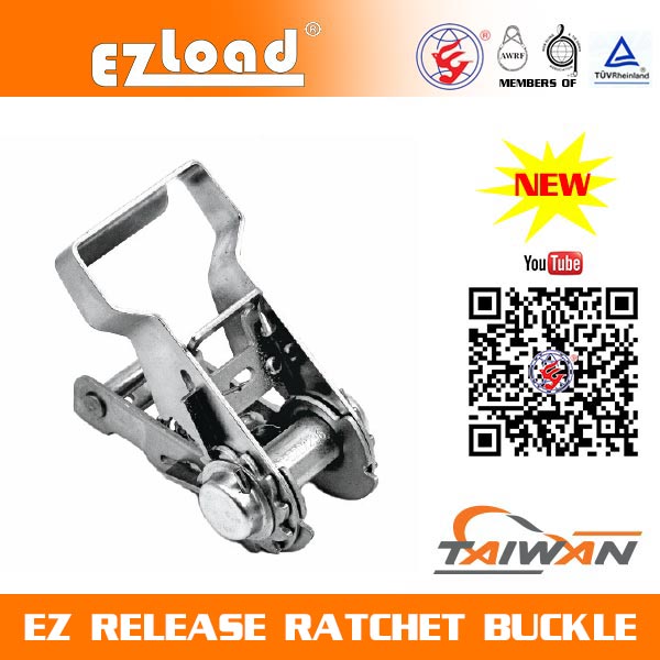1 inch One Piece Wide Handle Stainless Steel, EZ Release Ratchet buckle