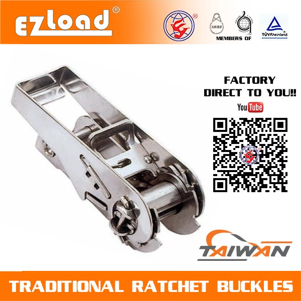 1 inch One Piece Narrow Handle, Stainless Steel Ratchet Buckle
