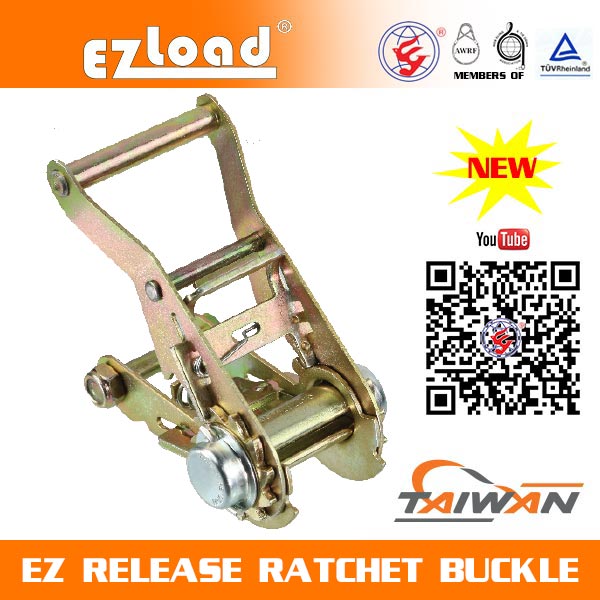 1-1/2 inch Wide Handle Double Security Lock EZ Release Ratchet buckle