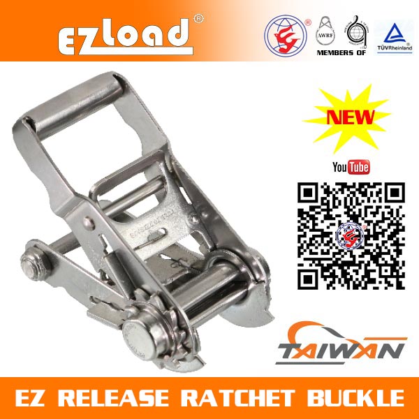 2 inch One Piece Short Handle, Double Security Lock, 304 Stainless Steel, EZ Release Ratchet buckle