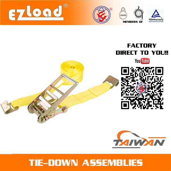 4 inch Ratchet Tie Down with Flat Hook