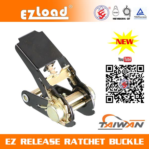 1 inch Light Duty (Black Painted), EZ Release Ratchet buckle