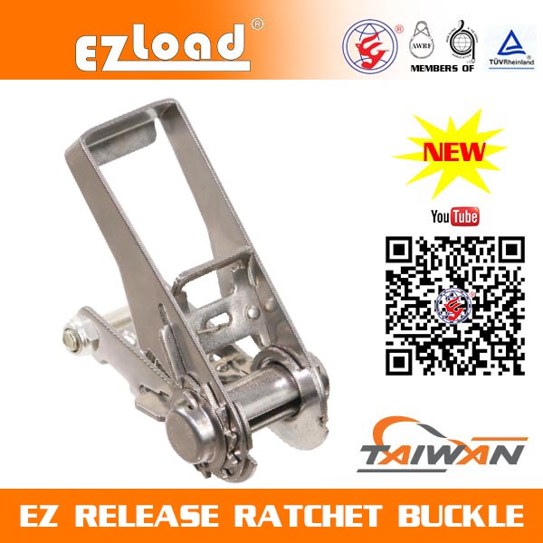 1 inch One Piece Narrow Handle Stainless Steel, EZ Release Ratchet buckle