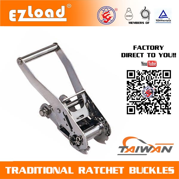 1-1/2 inch Long Wide Handle, Stainless Steel Ratchet Buckle