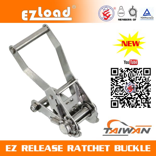 1-1/2 inch Long Wide Angel Handle Stainless Steel, EZ Release Ratchet buckle