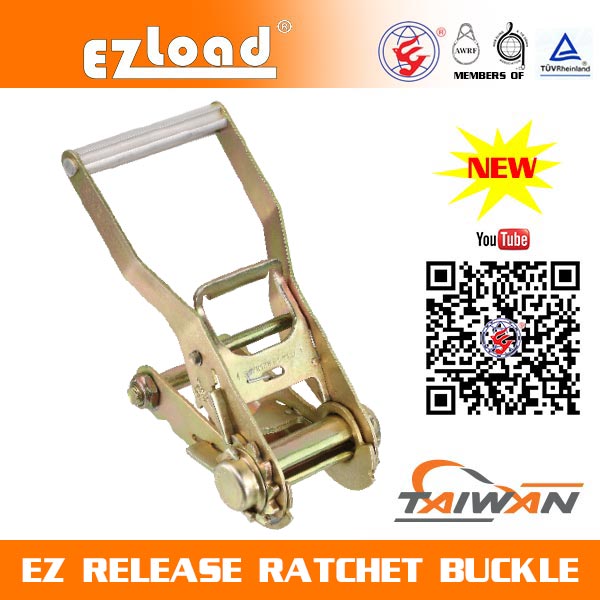 2 inch Long Handle, No Lock, EZ Release Ratchet buckle