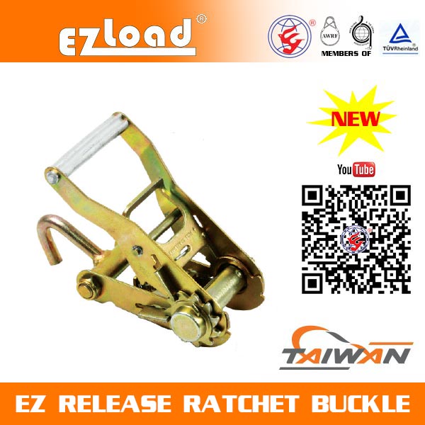 2 inch Medium Handle, Single Finger Hook, EZ Release Ratchet buckle